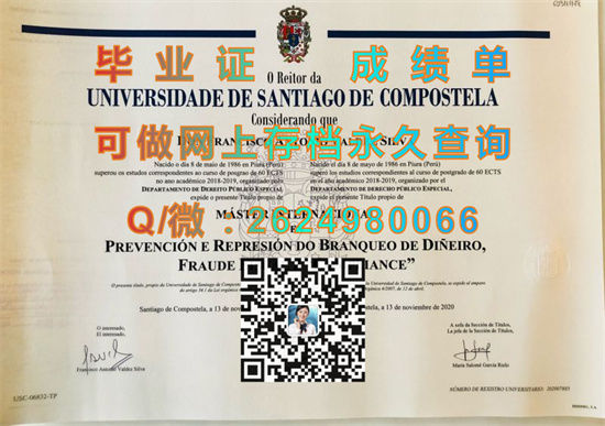 圣地亚哥德孔波斯特拉大学毕业证文凭样本.jpg